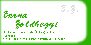 barna zoldhegyi business card